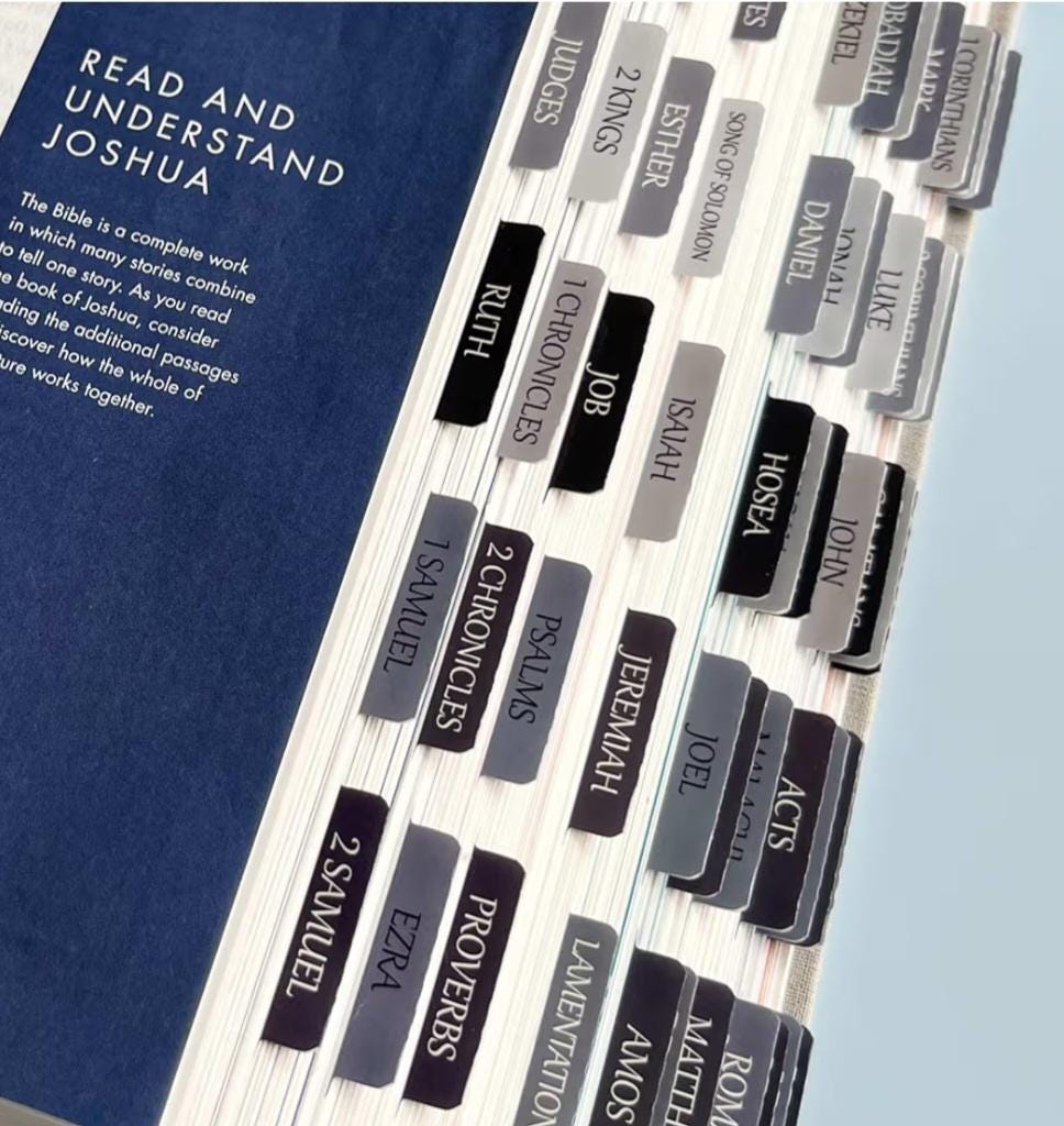 KJV Bible Tabs | Laminated, Easy Peel | Scripture Study Tool