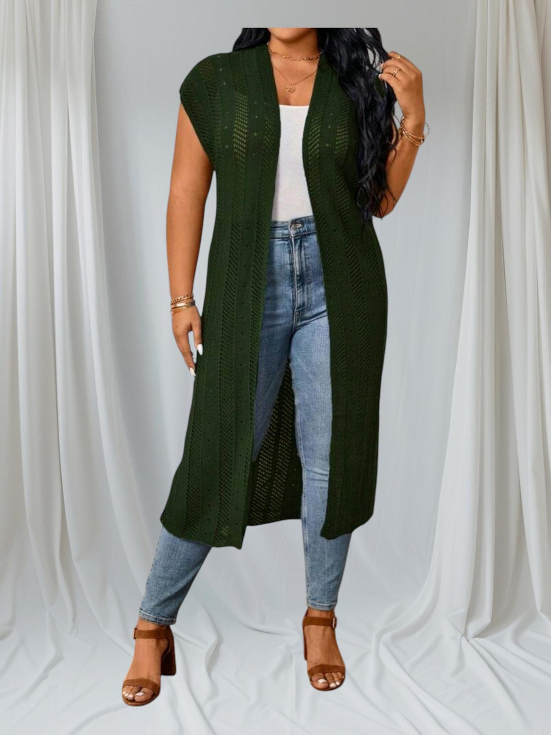 Casual Knee Length Cardigan for Women