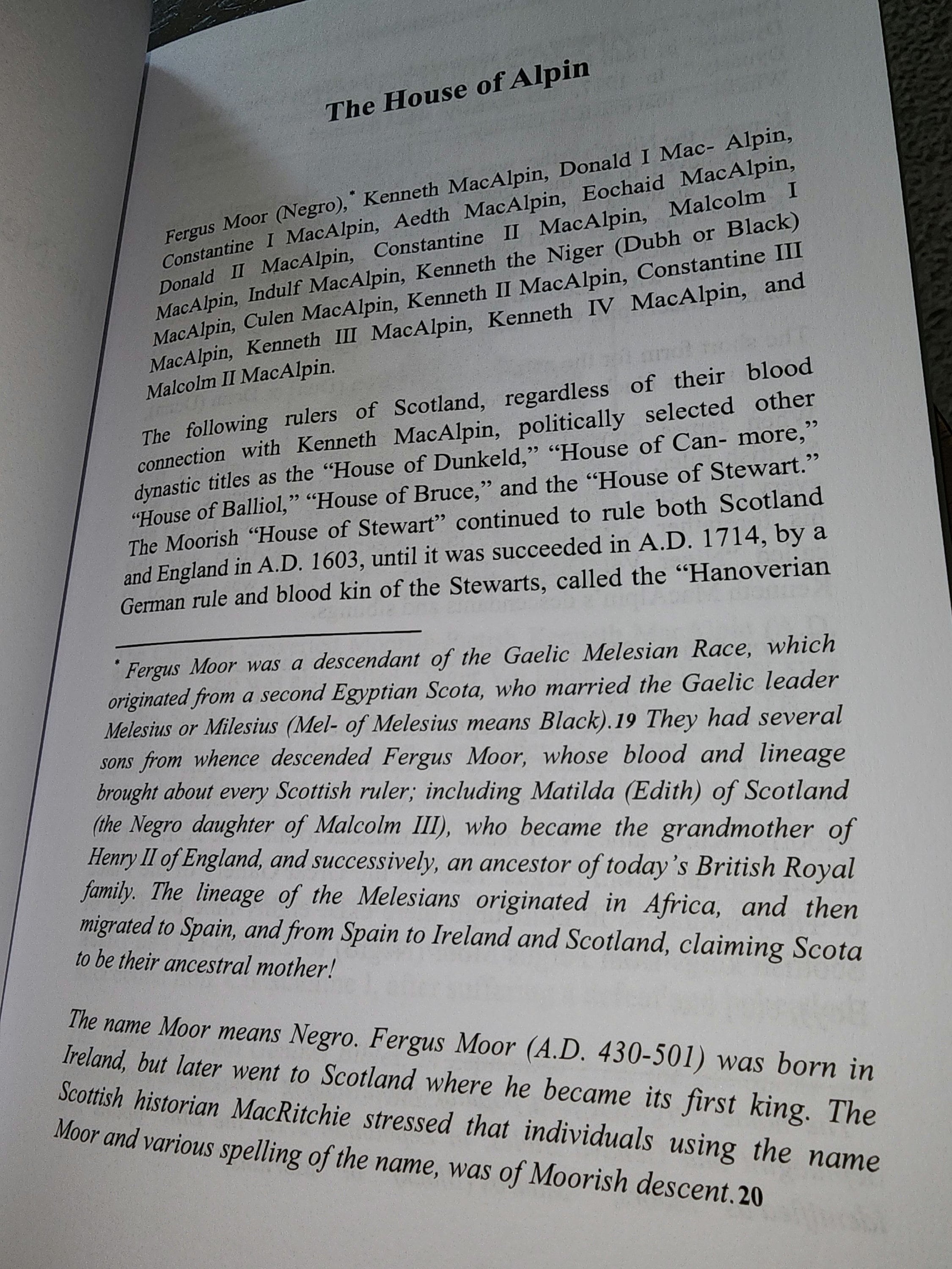 The Negro Rulers of Scotland and the British Isles