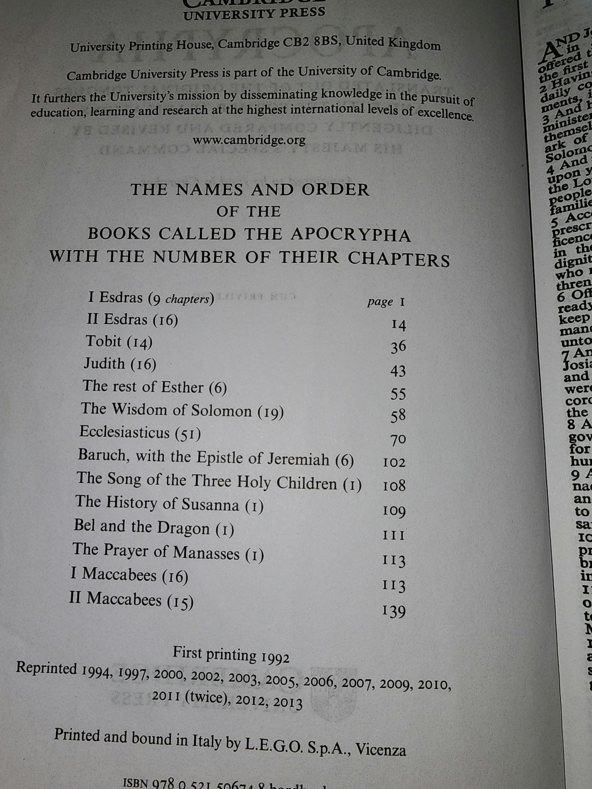 Apocrypha KJV Version