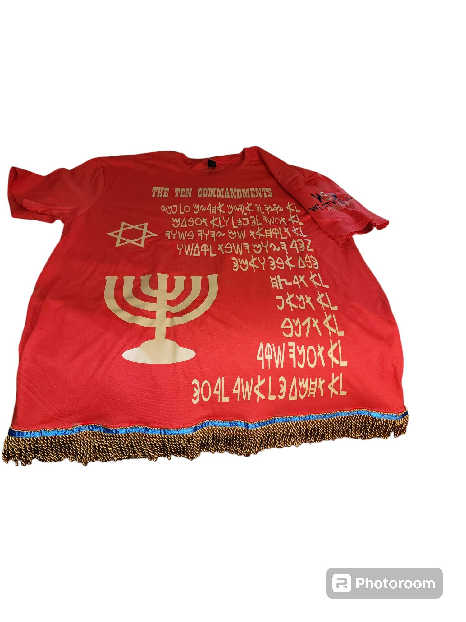 10 Commandment shirt in Hebrew or English for Adults