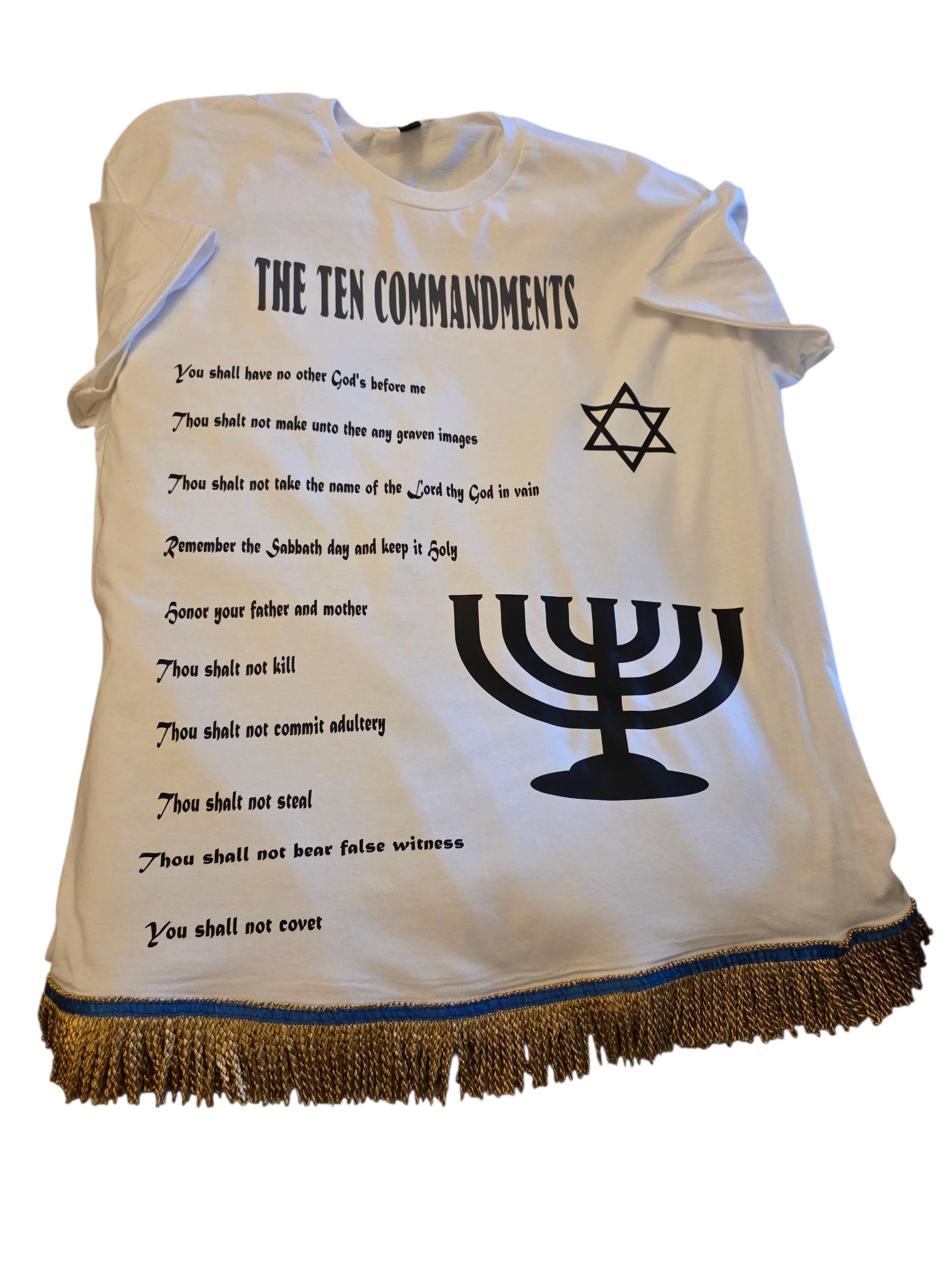 10 Commandment shirt in Hebrew or English for Adults