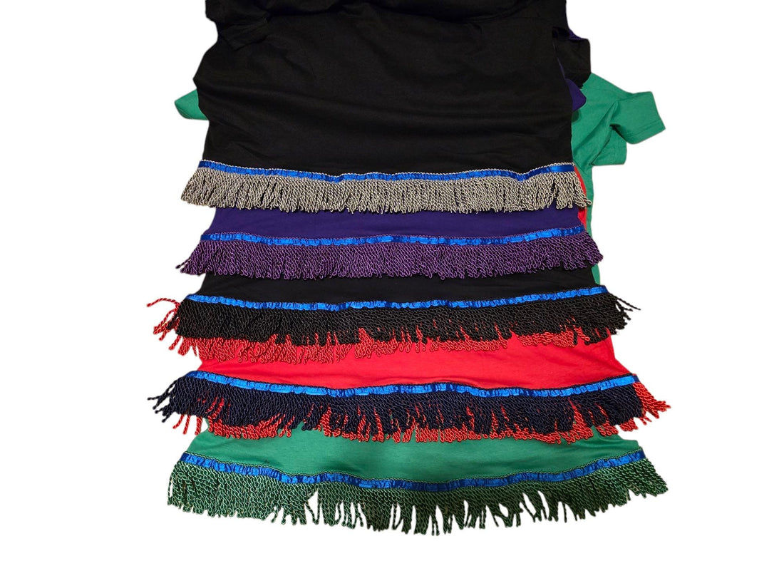 Adult Solid Color Fringed Shirts Set of 5