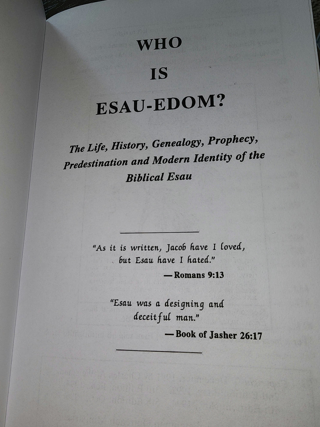 Who Is Esau - Edom