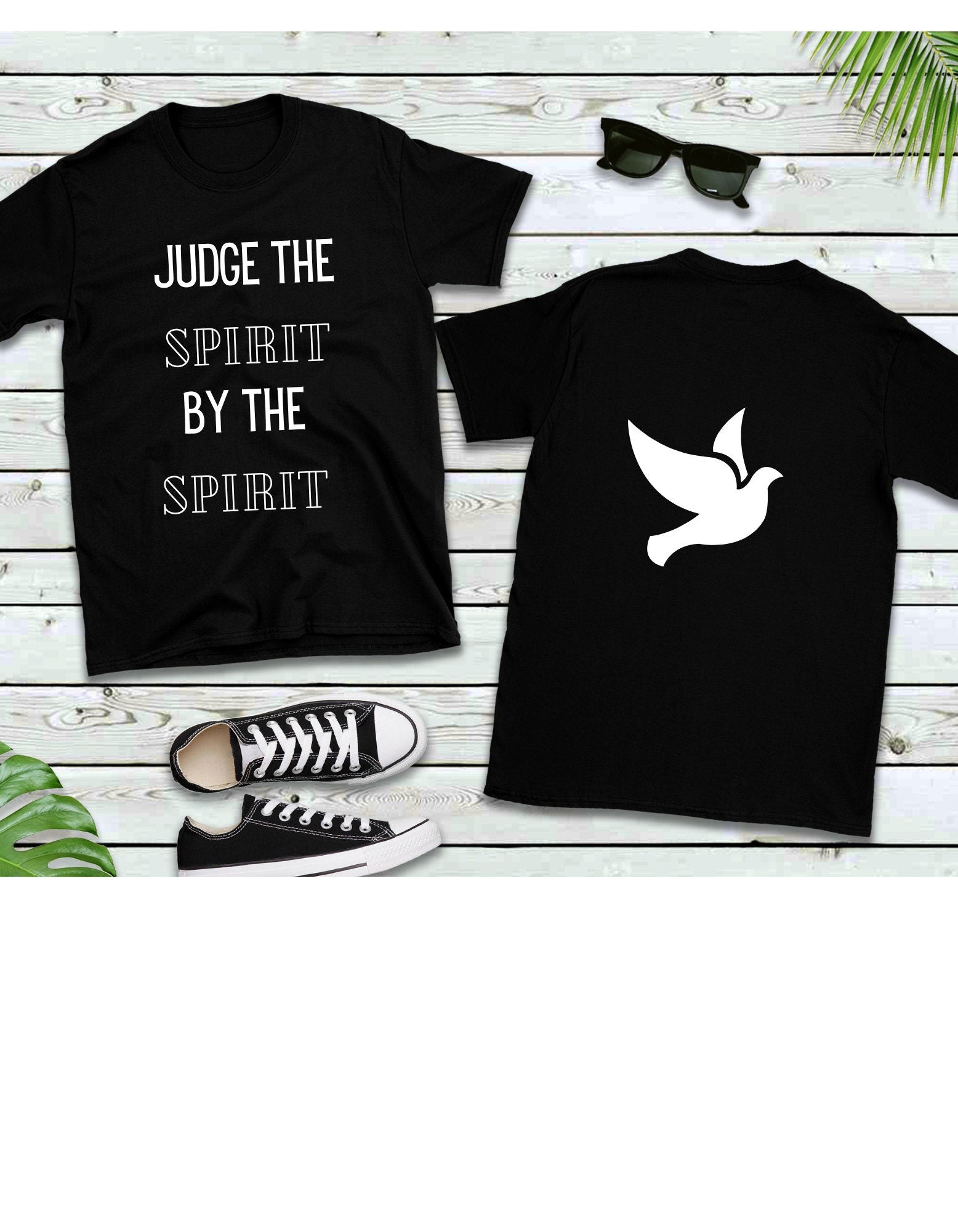 Judge The Spirit Cotton T-Shirt: Biblical Dove Design