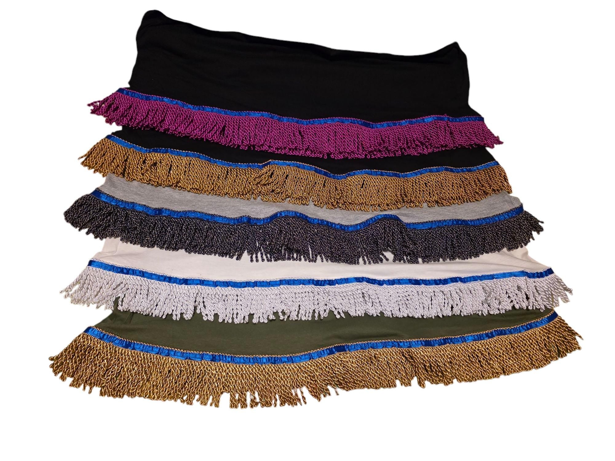 Adult Solid Color Fringed Shirts Set of 5