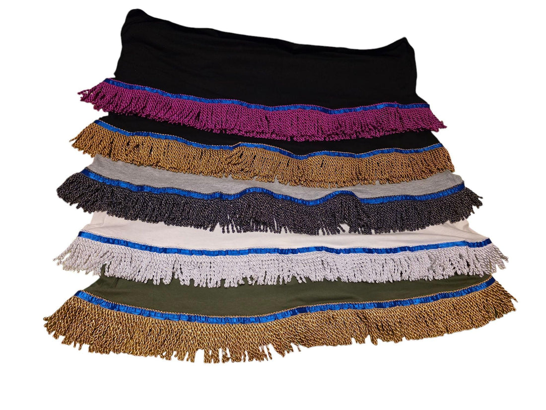 Adult Solid Color Fringed Shirts Set of 5