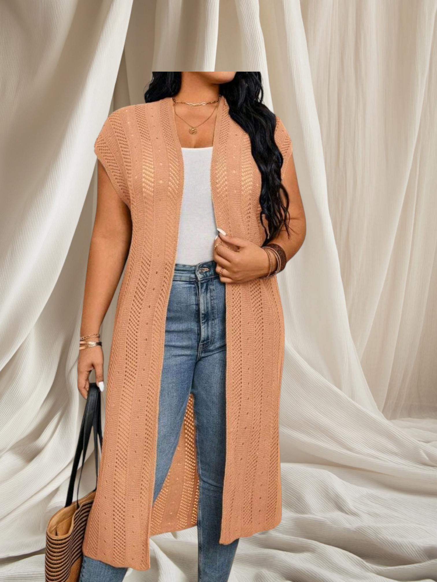 Casual Knee Length Cardigan for Women