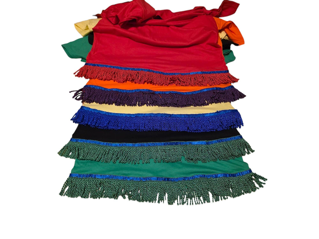 Adult Solid Color Fringed Shirts Set of 5