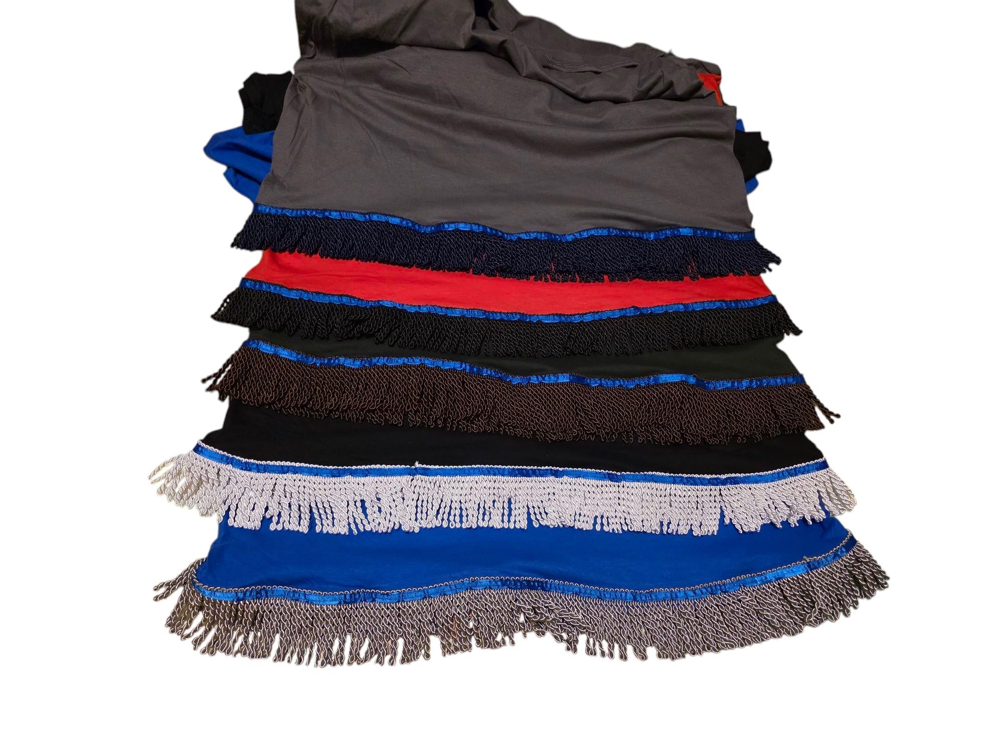 Adult Solid Color Fringed Shirts Set of 5