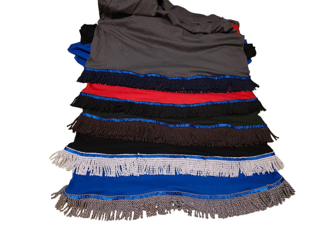Adult Solid Color Fringed Shirts Set of 5